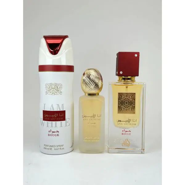 LATTAFA ANA ABIYEDH ROUGE 3PCS GIFT SET