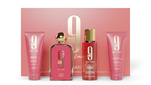 AFNAN 9AM 3.4 EDP WOMEN + 3.4 S/G + 5.0 B/M + 3.4 B/L