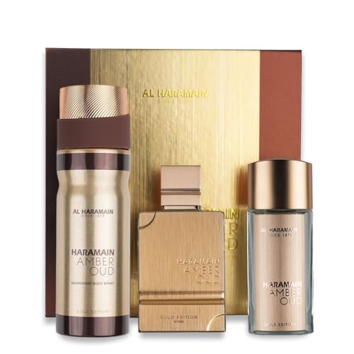 AL HARAMAIN AMBER OUD GOLD(U)(H/B)(LI FREE)3PC SET(2.5oz edp sp,1.0oz edp sp,6.6oz Body Sp)