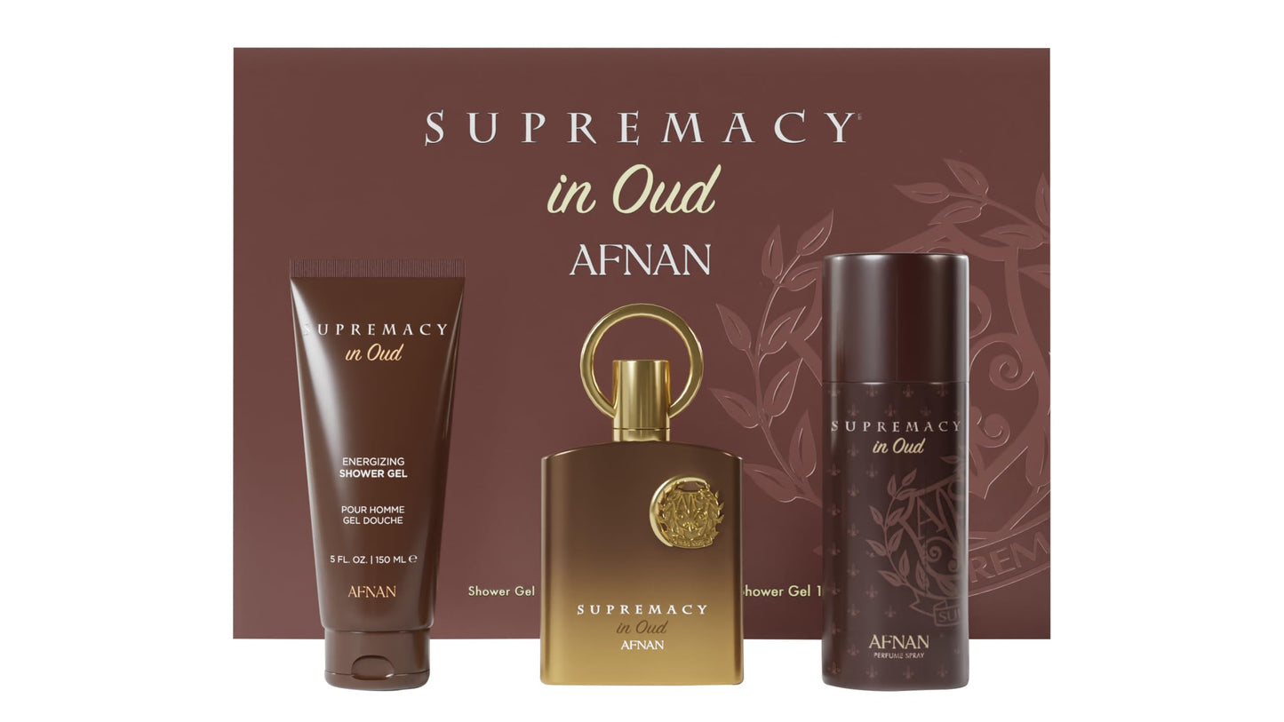 AFNAN SUPREMACY IN OUD 3.4 EDP UNISEX + 5.0 S/G + 5.0 DEO SPRAY
