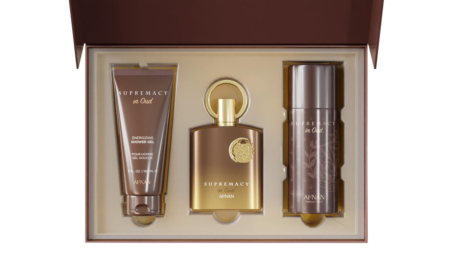 AFNAN SUPREMACY IN OUD 3.4 EDP UNISEX + 5.0 S/G + 5.0 DEO SPRAY