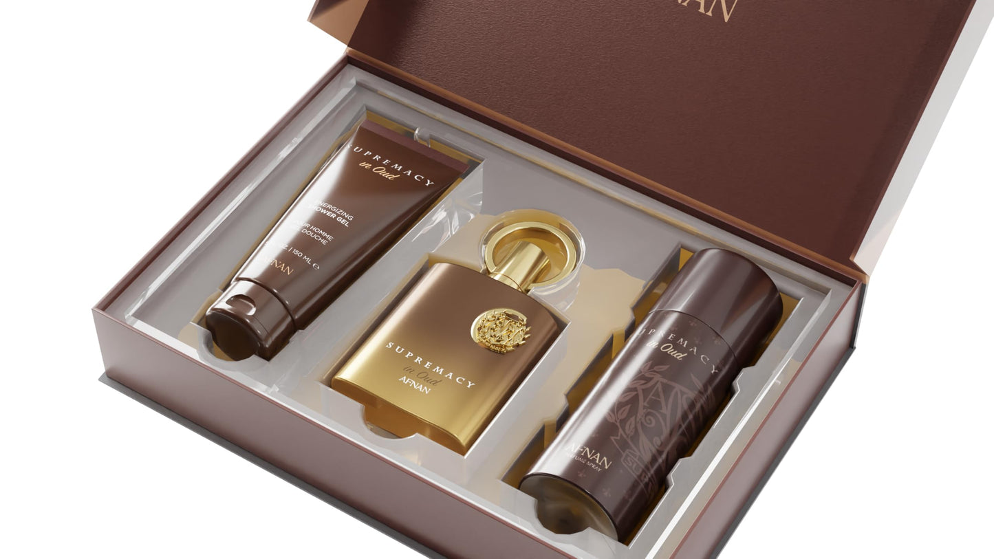 AFNAN SUPREMACY IN OUD 3.4 EDP UNISEX + 5.0 S/G + 5.0 DEO SPRAY