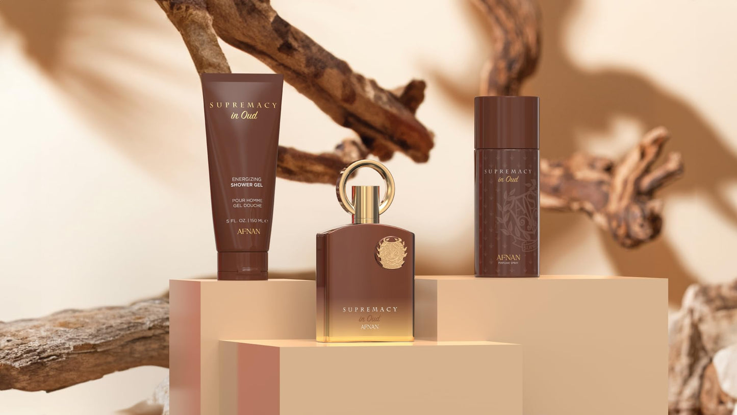 AFNAN SUPREMACY IN OUD 3.4 EDP UNISEX + 5.0 S/G + 5.0 DEO SPRAY