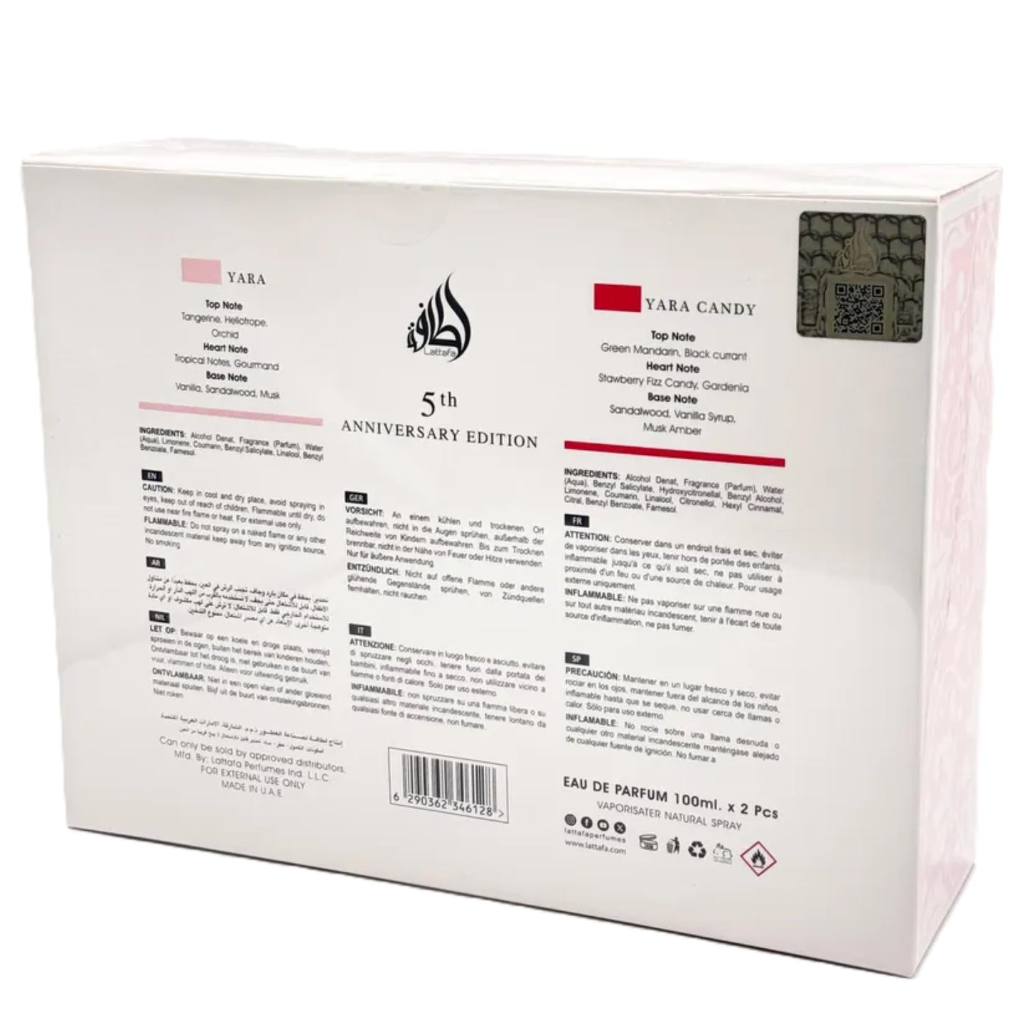 LATTAFA YARA 5TH ANNIVERSARY 2 PCS GIFT SET YARA AND CANDY