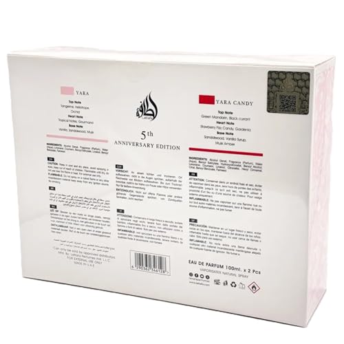 LATTAFA YARA 5TH ANNIVERSARY 2 PCS GIFT SET YARA AND CANDY