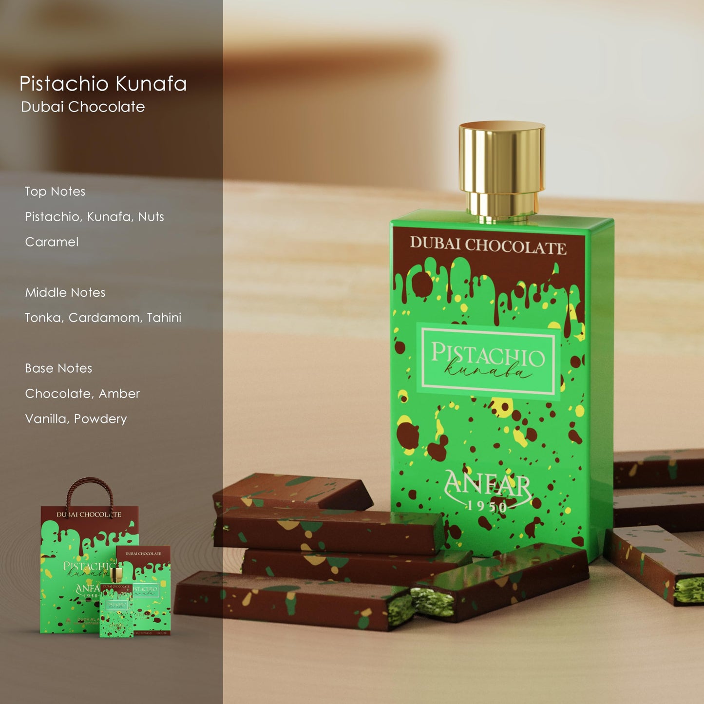 ANFAR PISTACHIO KUNAFA(U)EXTRAIT DE PARFUM SP 2.7oz(DUBAI CHOCOLATE)