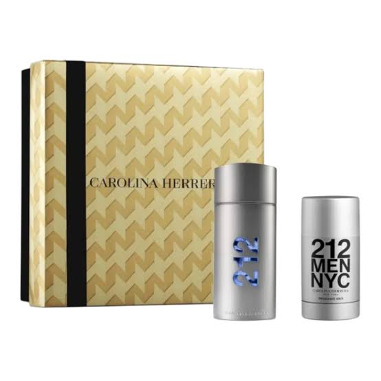 Carolina Herrera 212 Men Eau de Toilette 3.4 oz and Deodorant 2.5 oz Set for Men