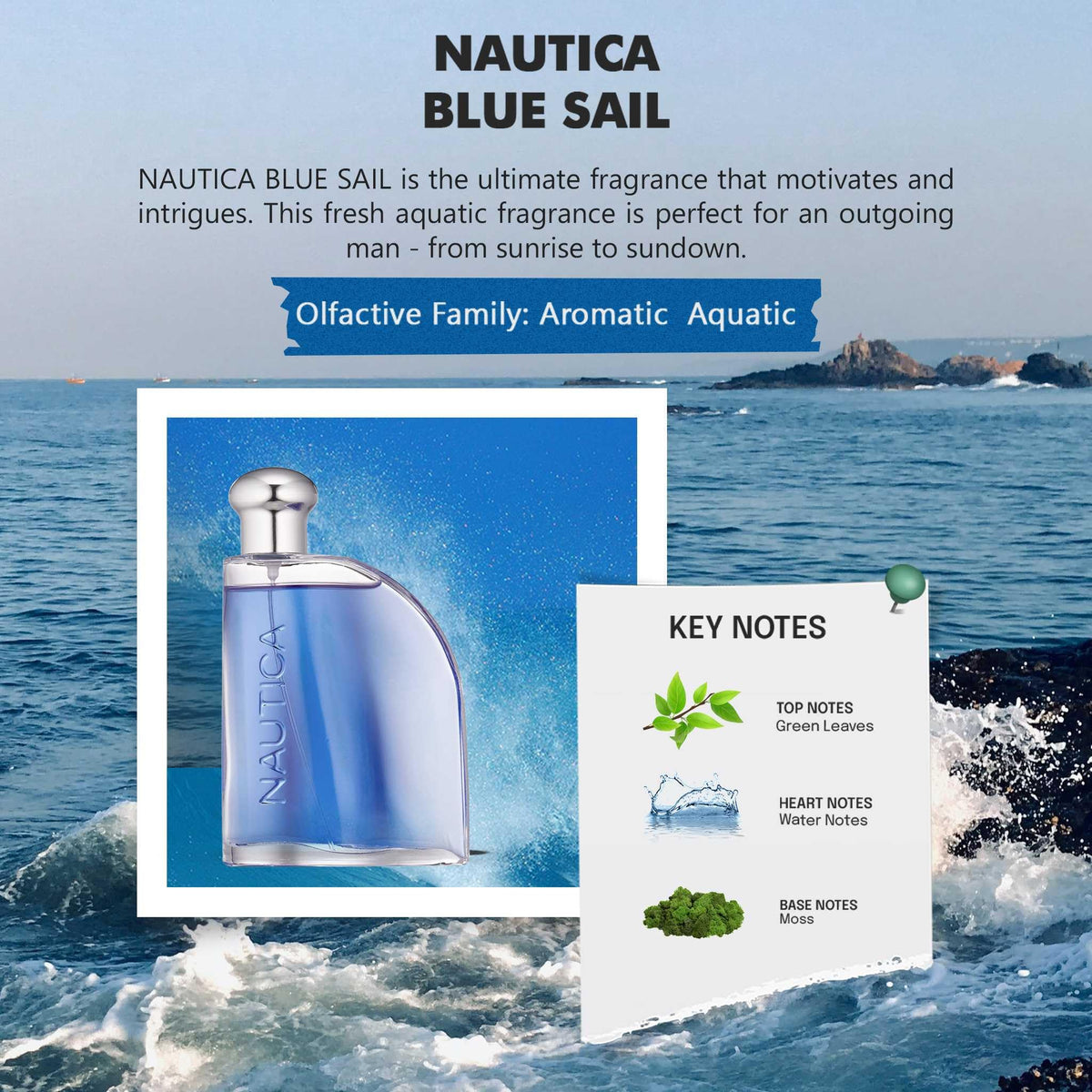 Nautica Blue Sail 3.2 oz Eau de Toilette for Men