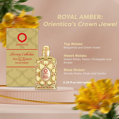 ORIENTICA 5 PCS MINI SET: ROYAL AMBER 0.25 EAU DE PARFUM + AMBER ROUGE 0.25 EAU DE PARFUM + OUD SAFFRON 0.25 EAU DE PARFUM + VELVET GOLD 0.25 EAU DE PARFUM + ROYAL BLEU 0.25 EAU DE PARFUM