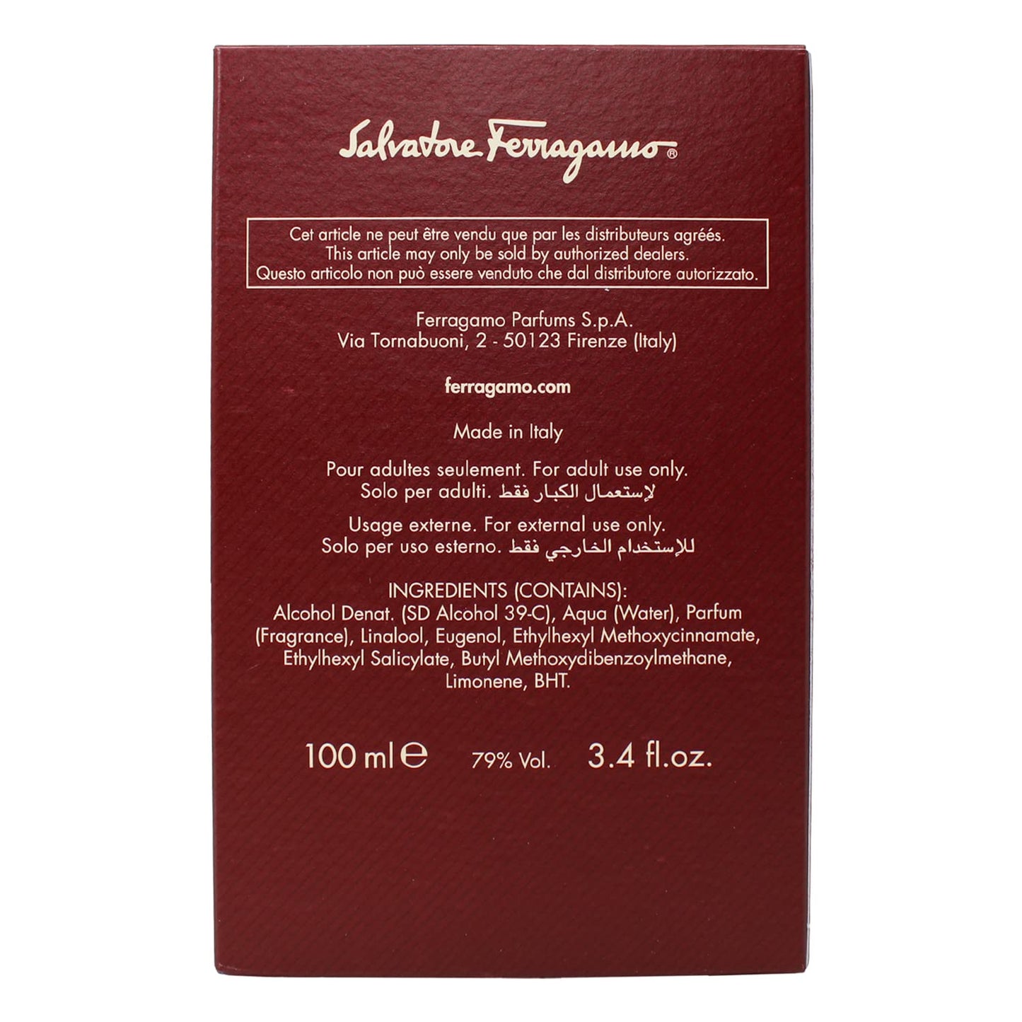 SALVATORE FERRAGAMO MEN EDT SPRAY3.4OZ