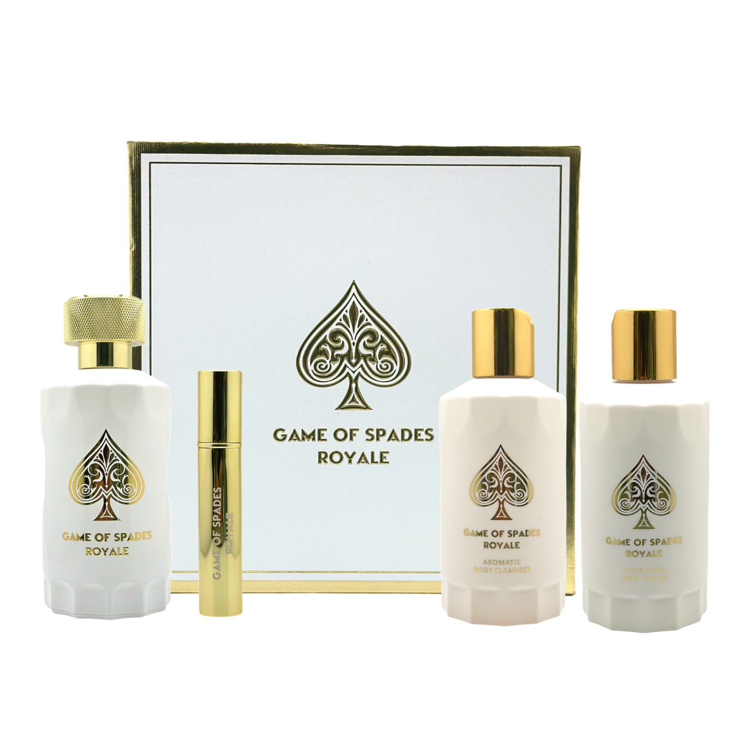 JO MILANO GAME OF SPADE ROYALE 3.4 PARFUM UNISEX +6.8 B/C +6.8 SH/G + MINI