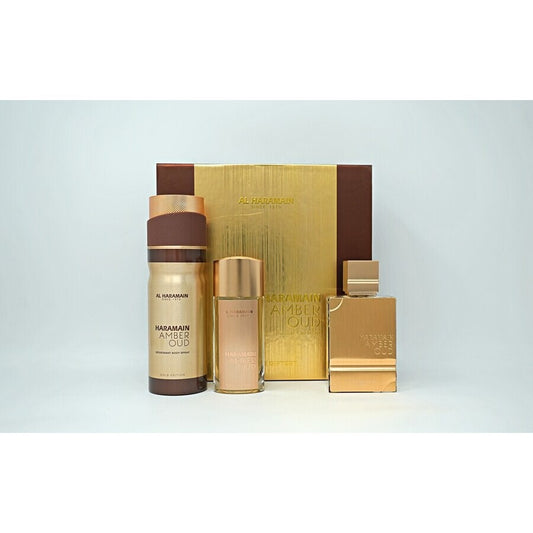 AL HARAMAIN AMBER OUD GOLD(U)(H/B)(LI FREE)3PC SET(2.5oz edp sp,1.0oz edp sp,6.6oz Body Sp)