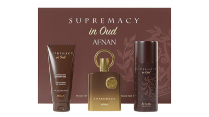 AFNAN SUPREMACY IN OUD 3.4 EDP UNISEX + 5.0 S/G + 5.0 DEO SPRAY