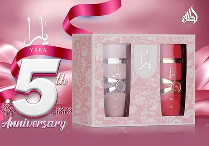 LATTAFA YARA 5TH ANNIVERSARY 2 PCS GIFT SET YARA AND CANDY WOMEN