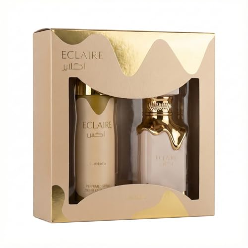 LATTAFA ECLAIRE 2 PCS GIFT SET WITH 100ML EDP + 200ML WOMEN  PERFUMED SPRAY
